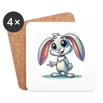Bande dessinée Bunny - Dessous de verre (lot de 4) - blanc - Devant