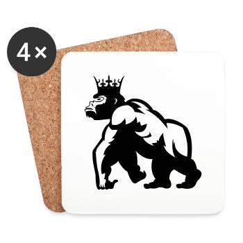Roi des gorilles - Dessous de verre (lot de 4) - blanc - Devant