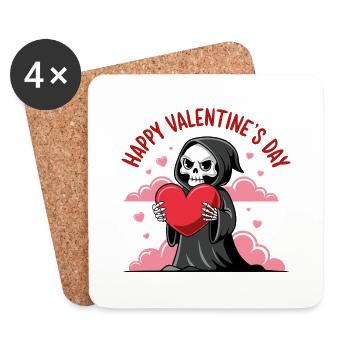 Cadeaux drôles de saint valentin mignon faucheuse - Dessous de verre (lot de 4) - blanc - Devant