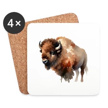 Bison Paint - Coasters (set of 4) - white - Front