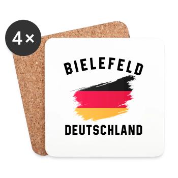 Germany Flag - Modern Brushstroke Design - Coasters (set of 4) - white - Front