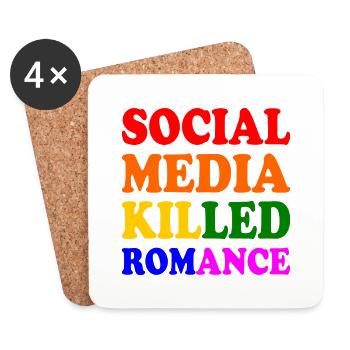 social media killed romance - Untersetzer (4er-Set) - Weiß - Vorne