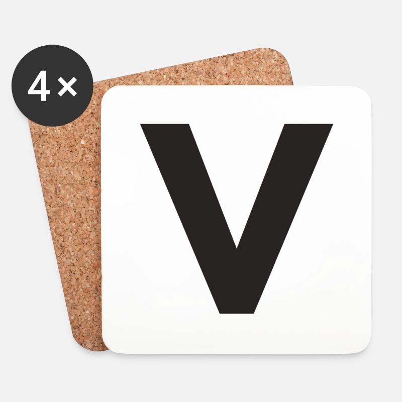 V - Untersetzer (4er-Set) - Weiß