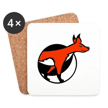 Trou de renard Partie avant Terrier avant Sortir - Dessous de verre (lot de 4) - blanc - Devant
