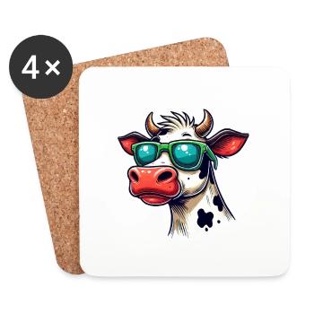Cow Sunglasses - Coasters (set of 4) - white - Front