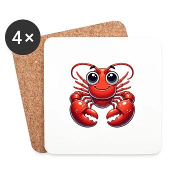 crabe - Dessous de verre (lot de 4) - blanc - Devant