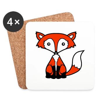 Fox Red Fox Wild Animal Clever Forest Inhabitants - Coasters (set of 4) - white - Front