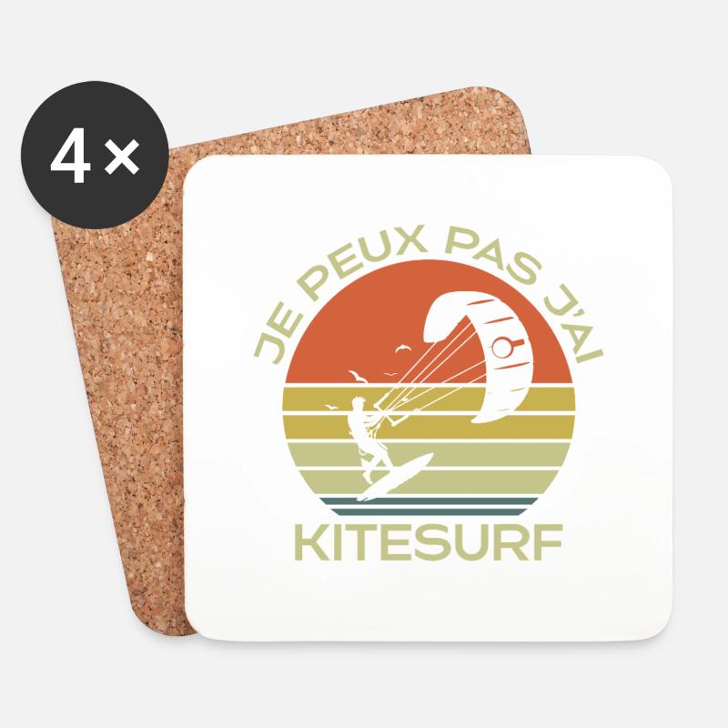 I Can't I Kite Gift Humor - Untersetzer (4er-Set) - Weiß