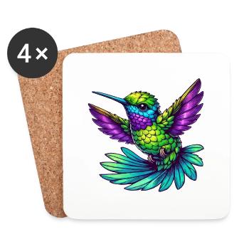 Hummingbird Bird - Coasters (set of 4) - white - Front