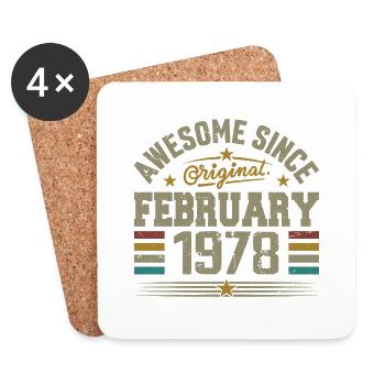 February 1978 47th Anniversary Gift, February 1978 - Coasters (set of 4) - white - Front
