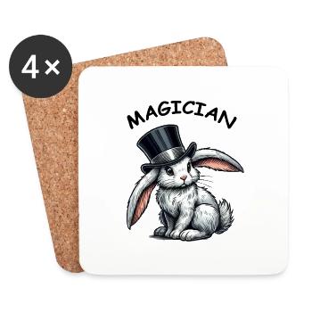 Cylindre de lapin - Dessous de verre (lot de 4) - blanc - Devant