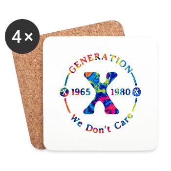 Generation X Stay Strong Positives Zitat Niedliche 80er Jahre - Untersetzer (4er-Set) - Weiß - Vorne