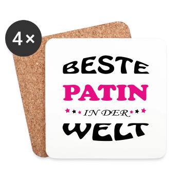 BESTE PATIN GODMOTHER IN DER WELT - Coasters (set of 4) - white - Front
