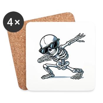 skull dabbing - Untersetzer (4er-Set) - Weiß - Vorne