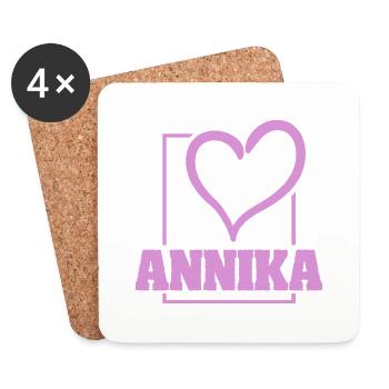 Annika as Bachelorette - Coasters (set of 4) - white - Front