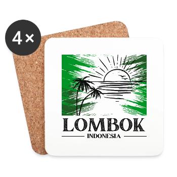 Lombok Indonesia - Coasters (set of 4) - white - Front
