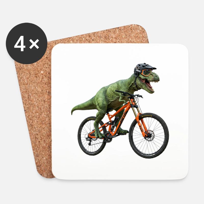 Bikosaurus Rex - Untersetzer (4er-Set) - Weiß