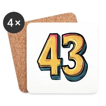 43 Number Colorful - Coasters (set of 4) - white - Front