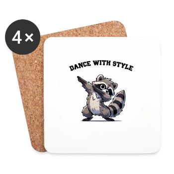 Raccoon Dabbing - Coasters (set of 4) - white - Front