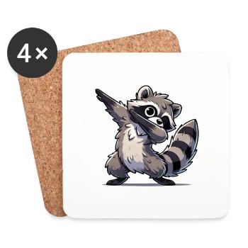 Raccoon Dabbing - Coasters (set of 4) - white - Front