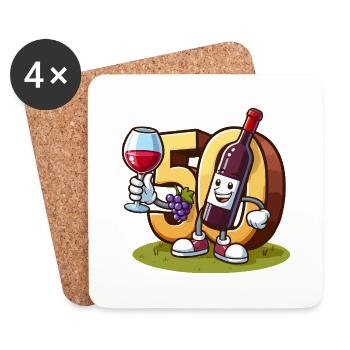 50 years of wine - Coasters (set of 4) - white - Front