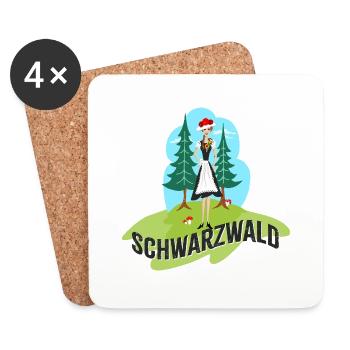 Schwarzwald Fan - Untersetzer (4er-Set) - Weiß - Vorne