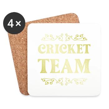 Équipe de cricket - Dessous de verre (lot de 4) - blanc - Devant