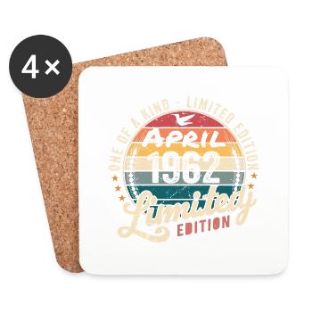 April 1962 Vintage Vintage Birthday April 1962 - Coasters (set of 4) - white - Front