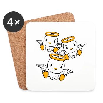 3 Ducks Angel Friends Halo Holy Team - Coasters (set of 4) - white - Front