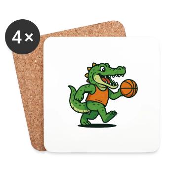krokodil basketball - Untersetzer (4er-Set) - Weiß - Vorne
