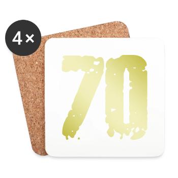70 Zahl Vintage - Untersetzer (4er-Set) - Weiß - Vorne