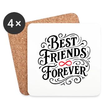 Best Friends Forever - Coasters (set of 4) - white - Front