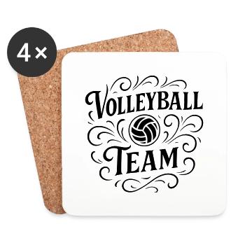Volleyball Team - Coasters (set of 4) - white - Front