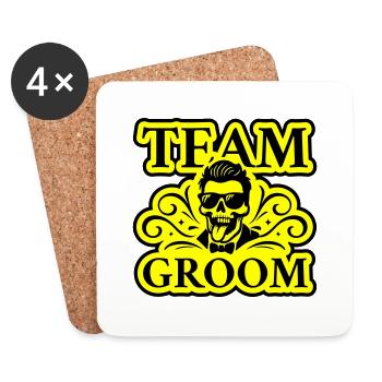 Team Groom Hochzeit - Untersetzer (4er-Set) - Weiß - Vorne