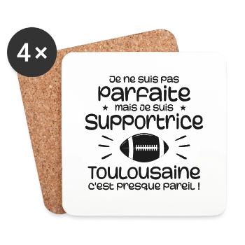 Supportrice Toulouse Parfaite Rugby - Dessous de verre (lot de 4) - blanc - Devant