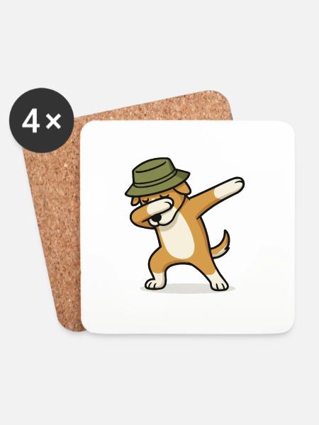 hund dabbing - Untersetzer (4er-Set) - Weiß