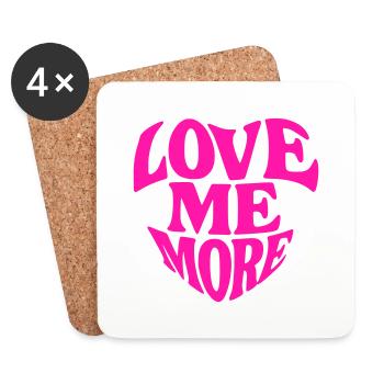 Love Me More - Untersetzer (4er-Set) - Weiß - Vorne