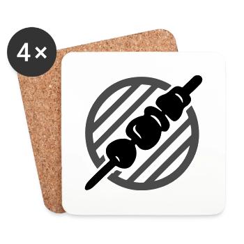 Kebab Grilling - Coasters (set of 4) - white - Front