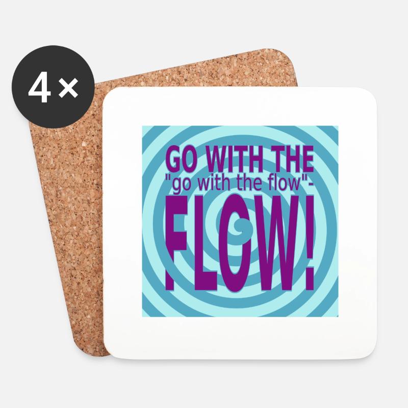 GO with the FLOW! - Untersetzer (4er-Set) - Weiß