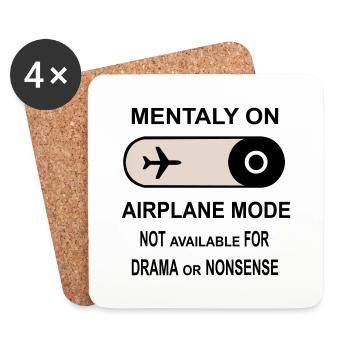 Mentally on Airplane Mode - Coasters (set of 4) - white - Front