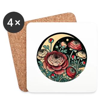 Lune Vintage - Dessous de verre (lot de 4) - blanc - Devant