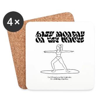 Lazy Monday on the wave / surfer - Coasters (set of 4) - white - Front