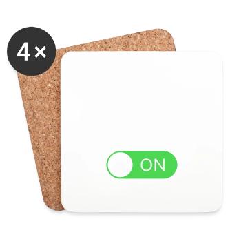Camping Mode On - Camper - Outdoor - Tent - Coasters (set of 4) - white - Front