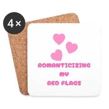 Romantiser mes drapeaux rouges - Toxique mais mignon doux - Dessous de verre (lot de 4) - blanc - Devant