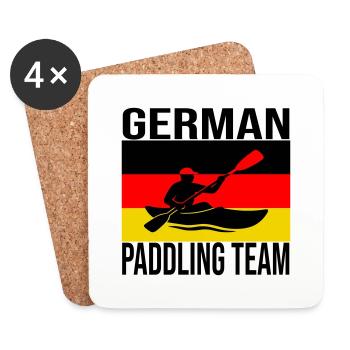 German Kayak Crew Shirt – Paddeln - Untersetzer (4er-Set) - Weiß - Vorne