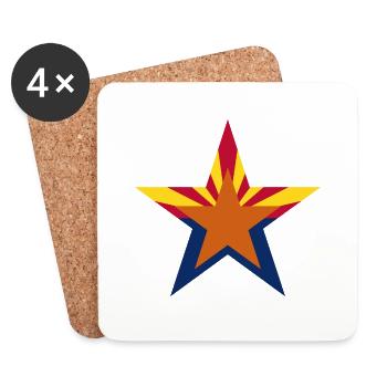 Arizona Fan T-Shirt – Wüstenstyle - Untersetzer (4er-Set) - Weiß - Vorne