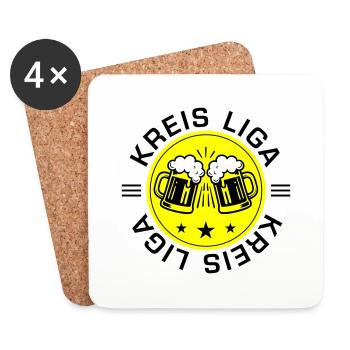 Kreisliga Bier - Untersetzer (4er-Set) - Weiß - Vorne