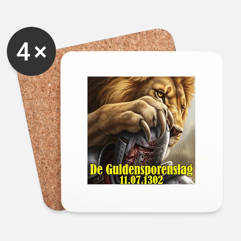 De Guldensporenslag 11.07.1302 - Untersetzer (4er-Set) - Weiß
