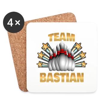 Bowling Bastian - Untersetzer (4er-Set) - Weiß - Vorne