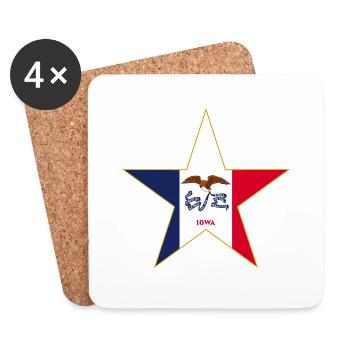 Iowa Fan T-Shirt – Your State! - Coasters (set of 4) - white - Front